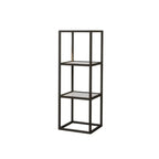 Modern Cube Open Metal Frame Black Bookcase