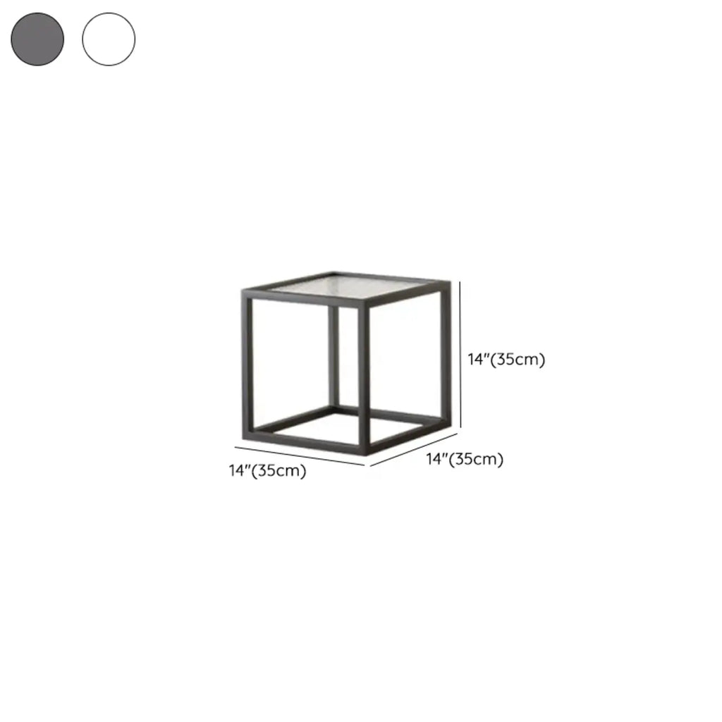 Modern Cube Open Metal Frame Black Bookcase