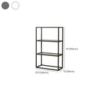 Modern Cube Open Metal Frame Black Bookcase