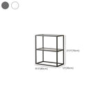 Modern Cube Open Metal Frame Black Bookcase