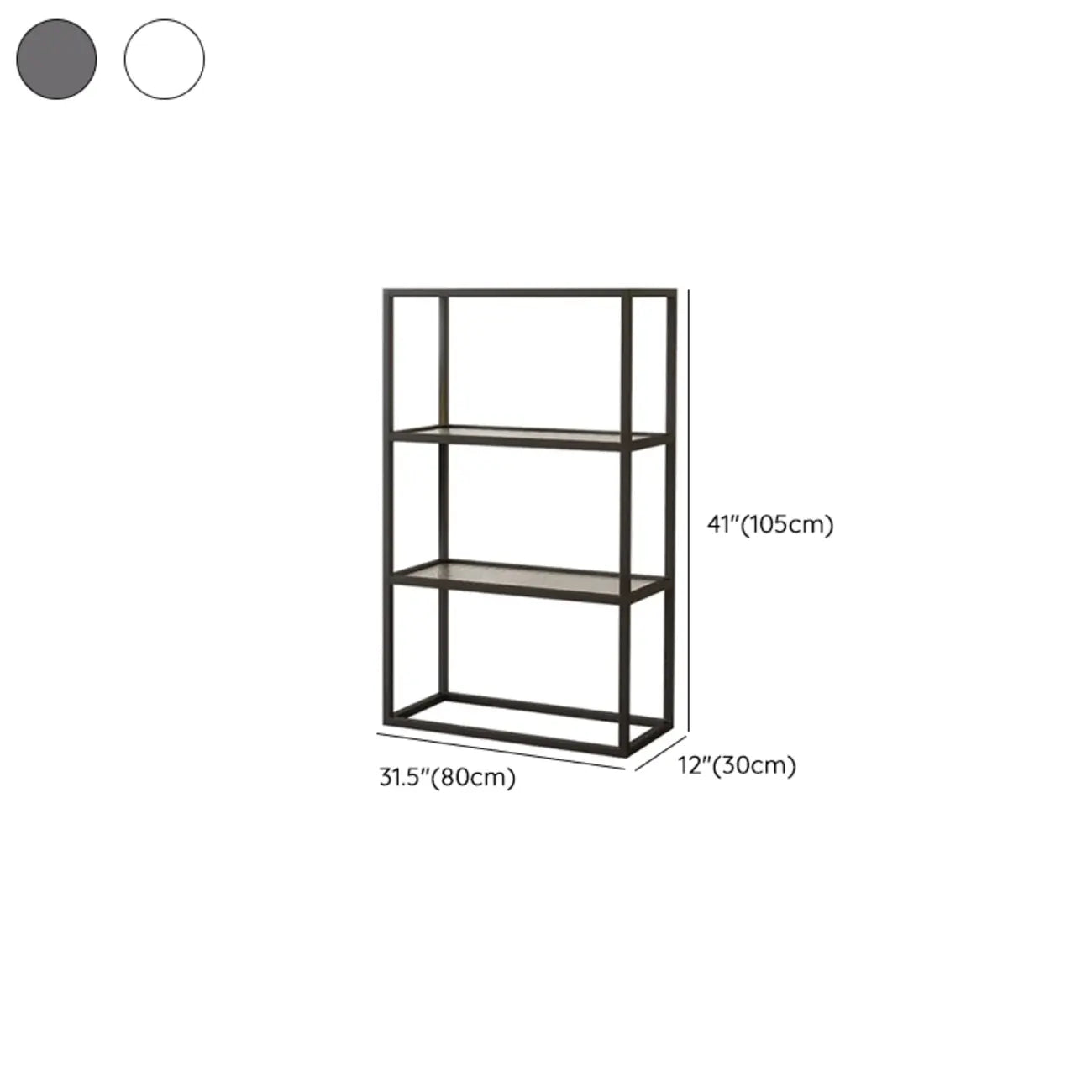 Modern Cube Open Metal Frame Black Bookcase