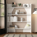 Simple Black Wood 5-Shelf Open Rectangle Bookcase