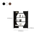 Simple Black Wood 5-Shelf Open Rectangle Bookcase