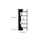 Simple Black Wood 5-Shelf Open Rectangle Bookcase
