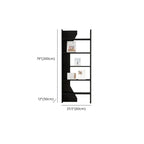 Simple Black Wood 5-Shelf Open Rectangle Bookcase