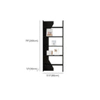 Simple Black Wood 5-Shelf Open Rectangle Bookcase