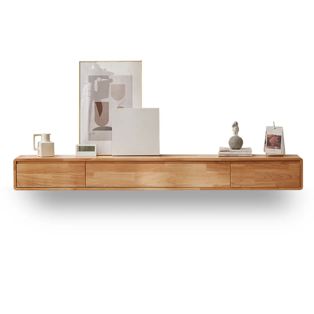 Modern Wooden Wall-mounted TV Stand for Living Room
