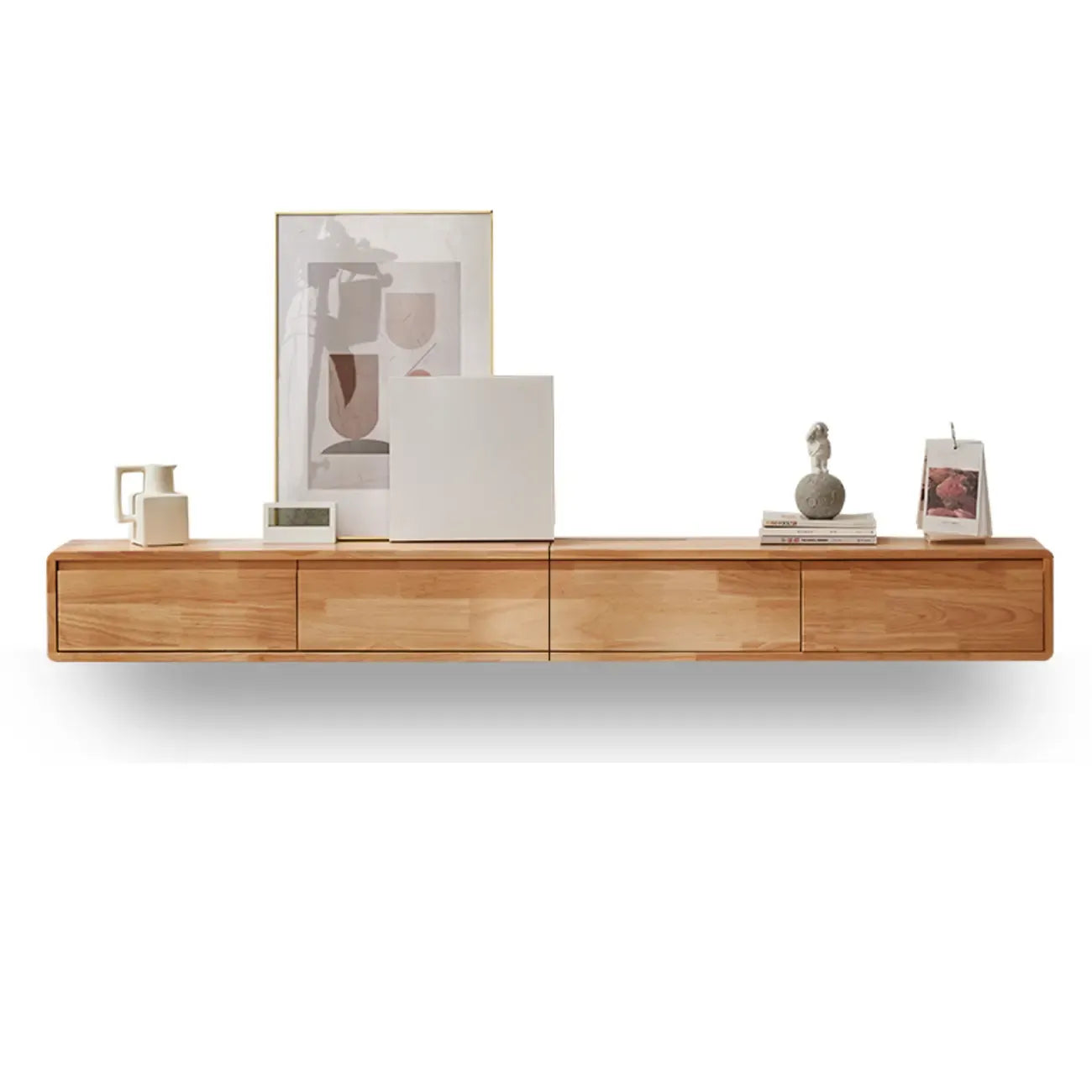 Modern Wooden Wall-mounted TV Stand for Living Room