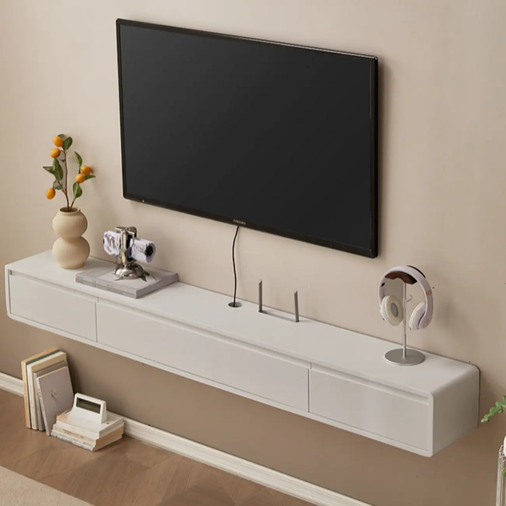 Modern Wooden Wall-mounted TV Stand for Living Room