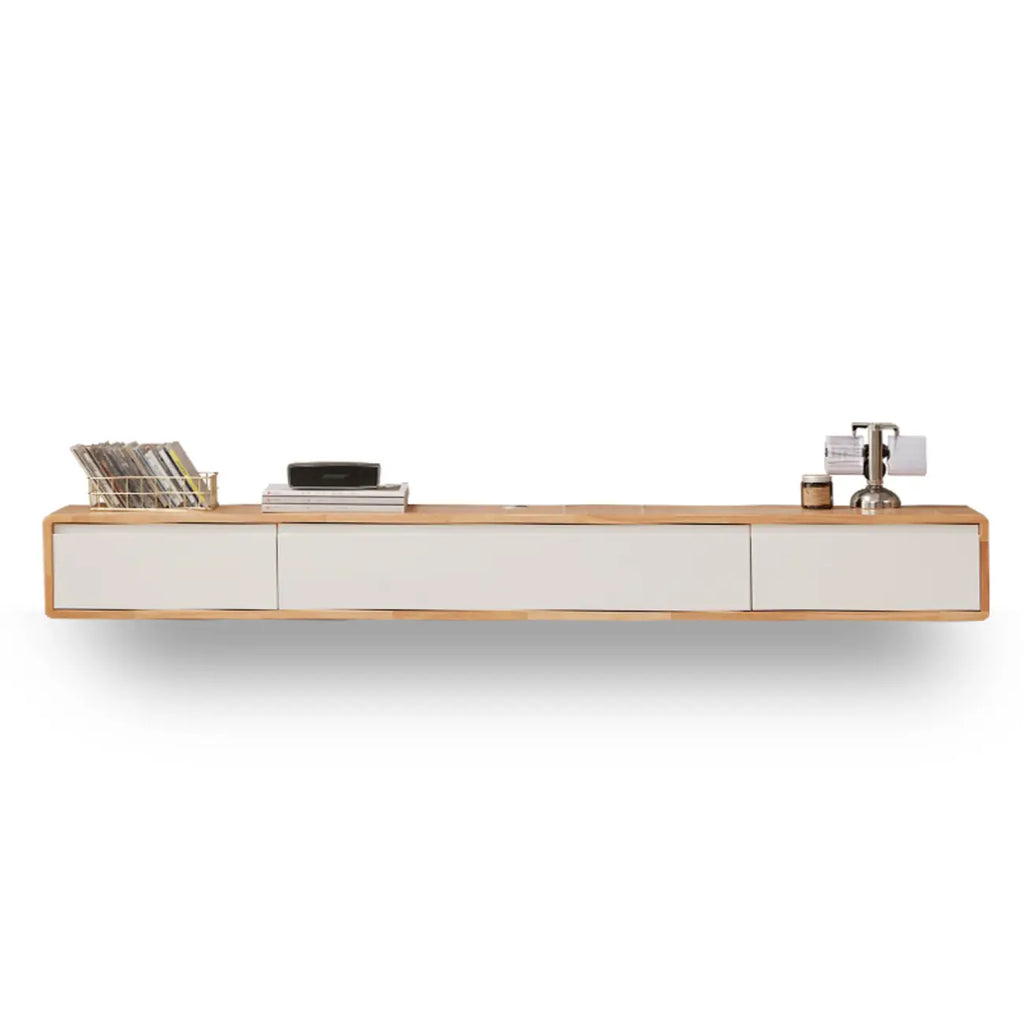 Modern Wooden Wall-mounted TV Stand for Living Room