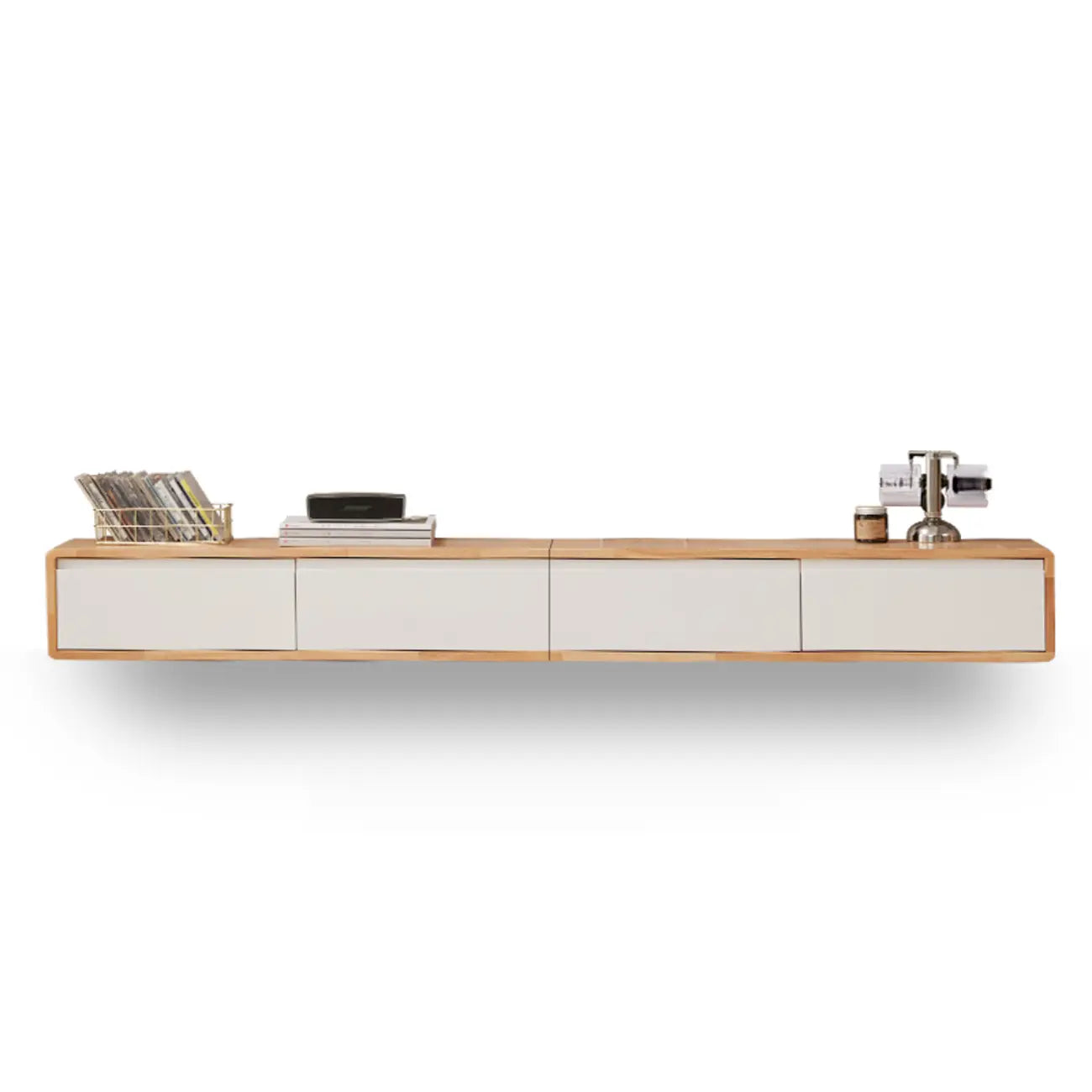 Modern Wooden Wall-mounted TV Stand for Living Room