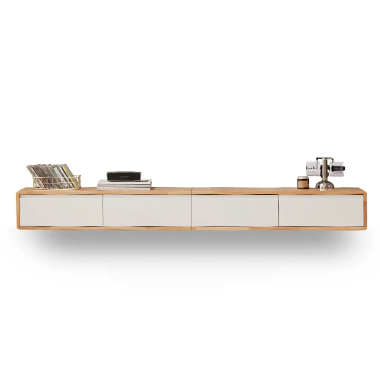 Modern Wooden Wall-mounted TV Stand for Living Room