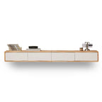 Modern Wooden Wall-mounted TV Stand for Living Room