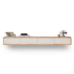 Modern Wooden Wall-mounted TV Stand for Living Room