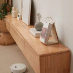 Modern Wooden Wall-mounted TV Stand for Living Room