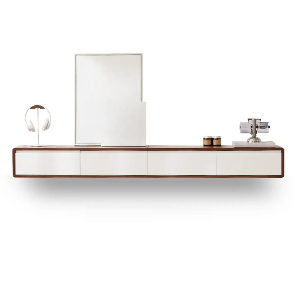 Modern Wooden Wall-mounted TV Stand for Living Room