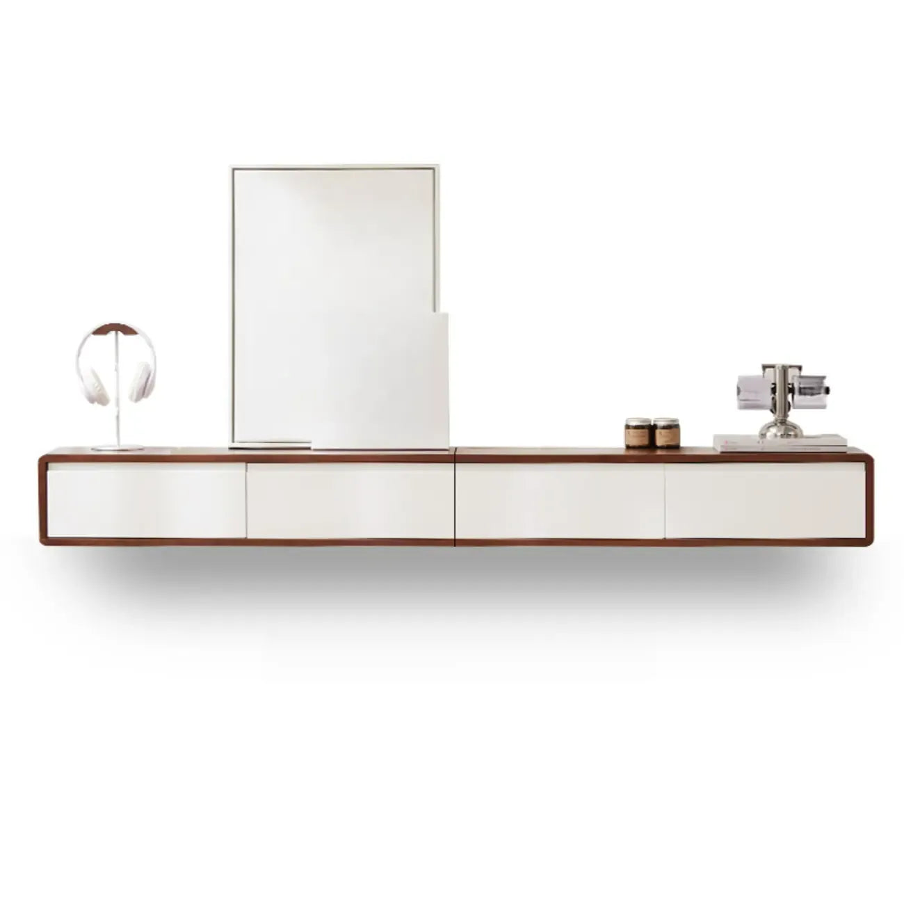 Modern Wooden Wall-mounted TV Stand for Living Room