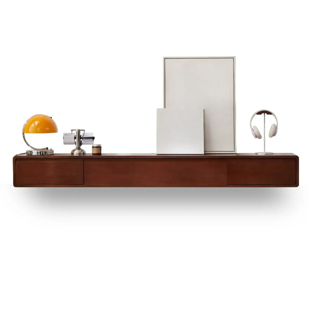 Modern Wooden Wall-mounted TV Stand for Living Room
