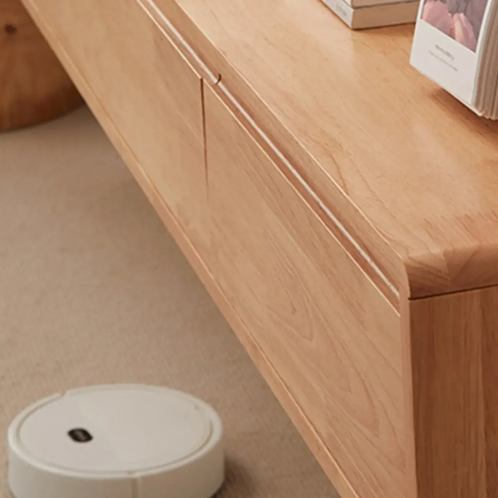 Modern Wooden Wall-mounted TV Stand for Living Room