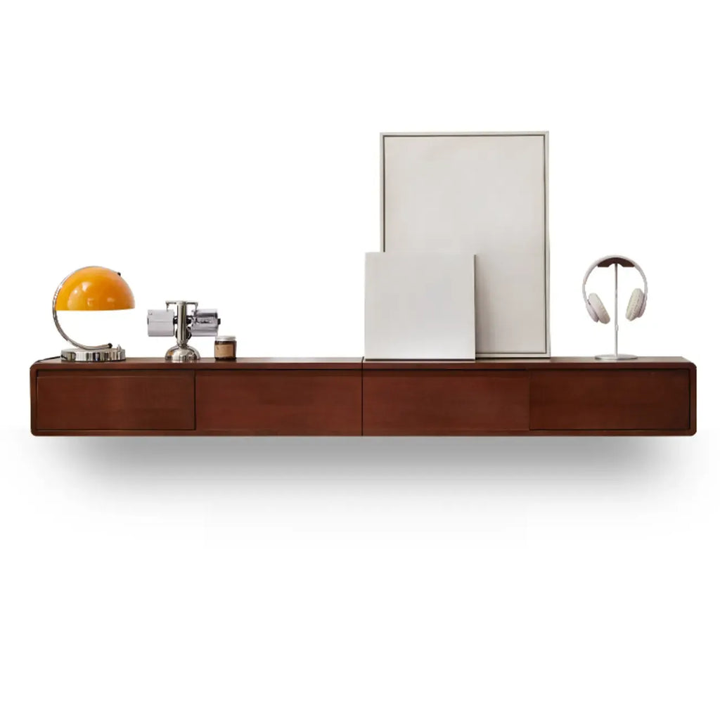Modern Wooden Wall-mounted TV Stand for Living Room