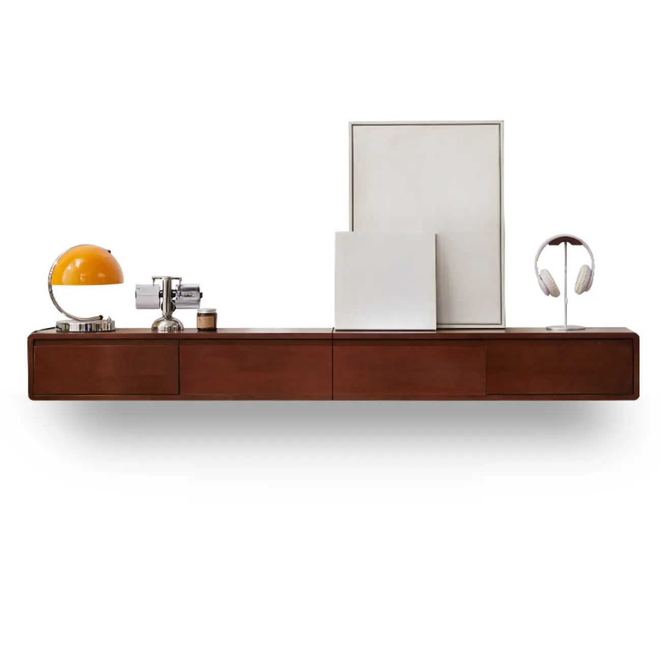 Modern Wooden Wall-mounted TV Stand for Living Room