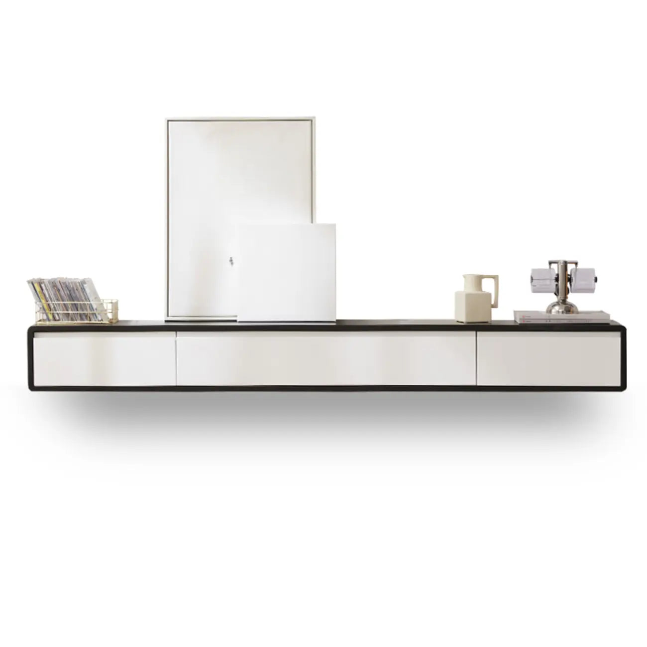 Modern Wooden Wall-mounted TV Stand for Living Room