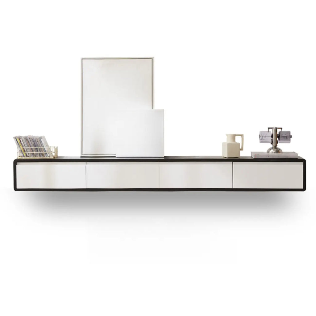 Modern Wooden Wall-mounted TV Stand for Living Room