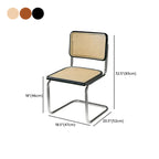Modern Brown Cantilever Faux Leather Dining Chair Woven Back