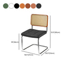 Modern Brown Cantilever Faux Leather Dining Chair Woven Back