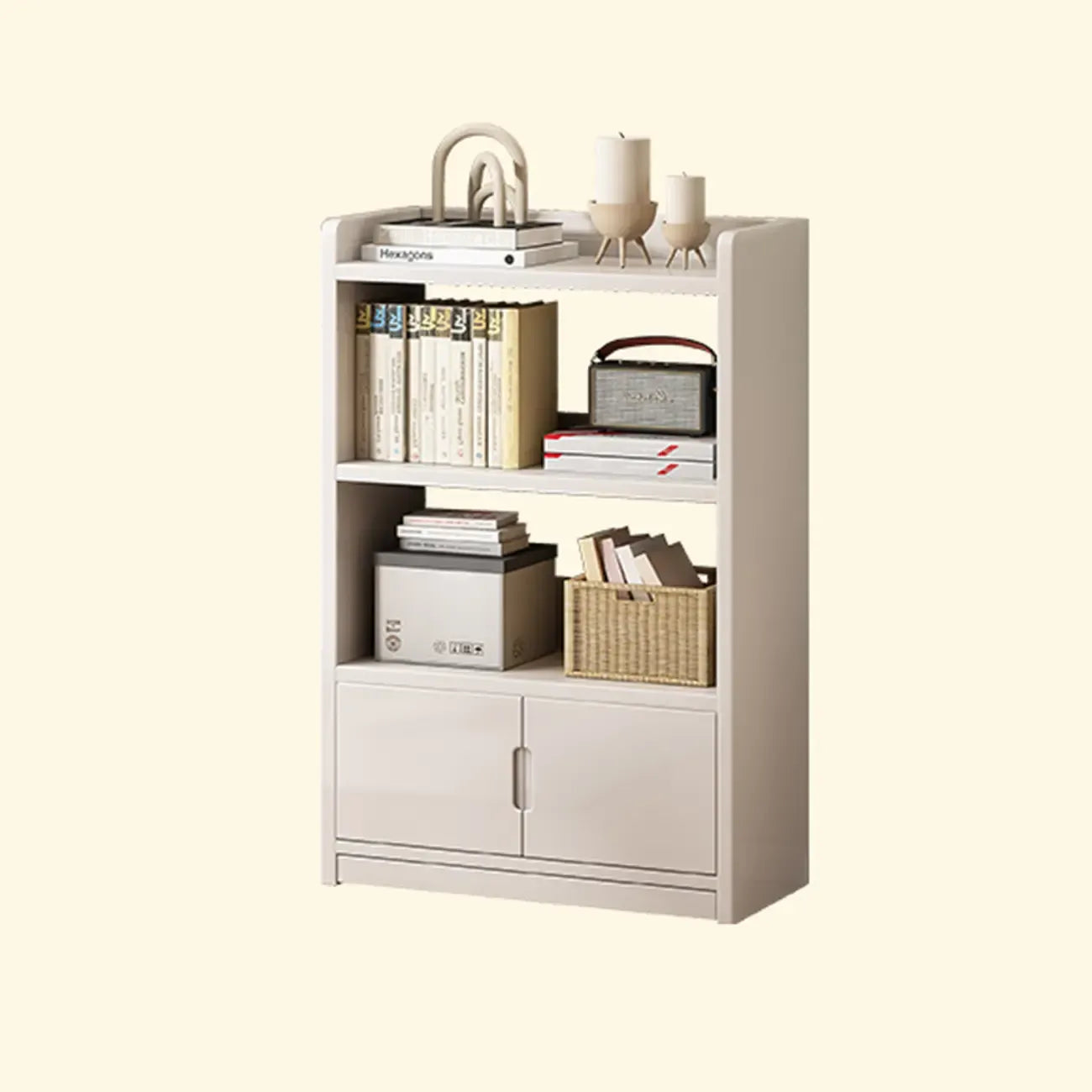 Nut-Brown Rectangle Wood 5-Shelf Storage Bookcase