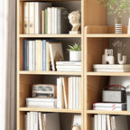 Nut-Brown Rectangle Wood 5-Shelf Storage Bookcase