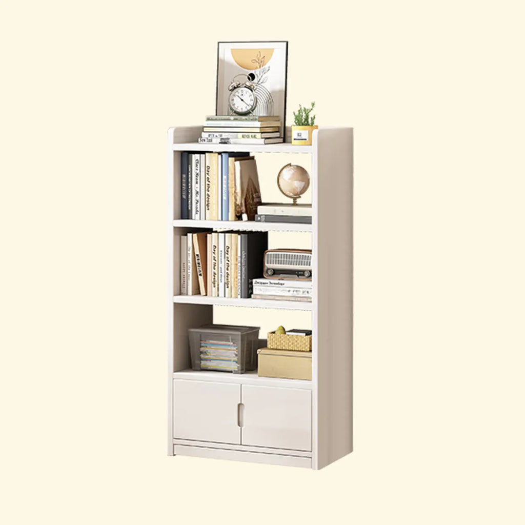 Nut-Brown Rectangle Wood 5-Shelf Storage Bookcase