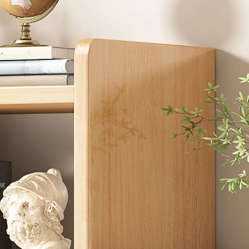 Nut-Brown Rectangle Wood 5-Shelf Storage Bookcase