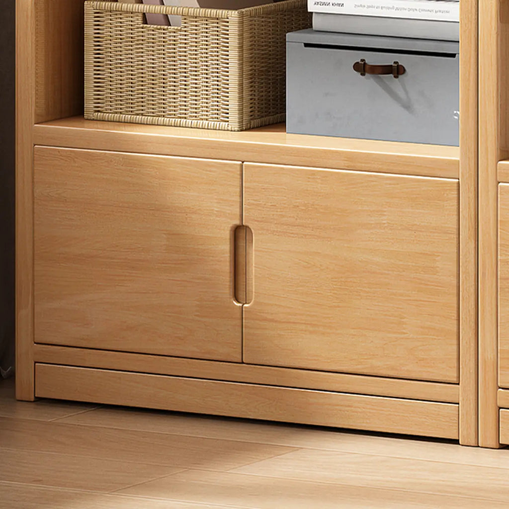 Nut-Brown Rectangle Wood 5-Shelf Storage Bookcase