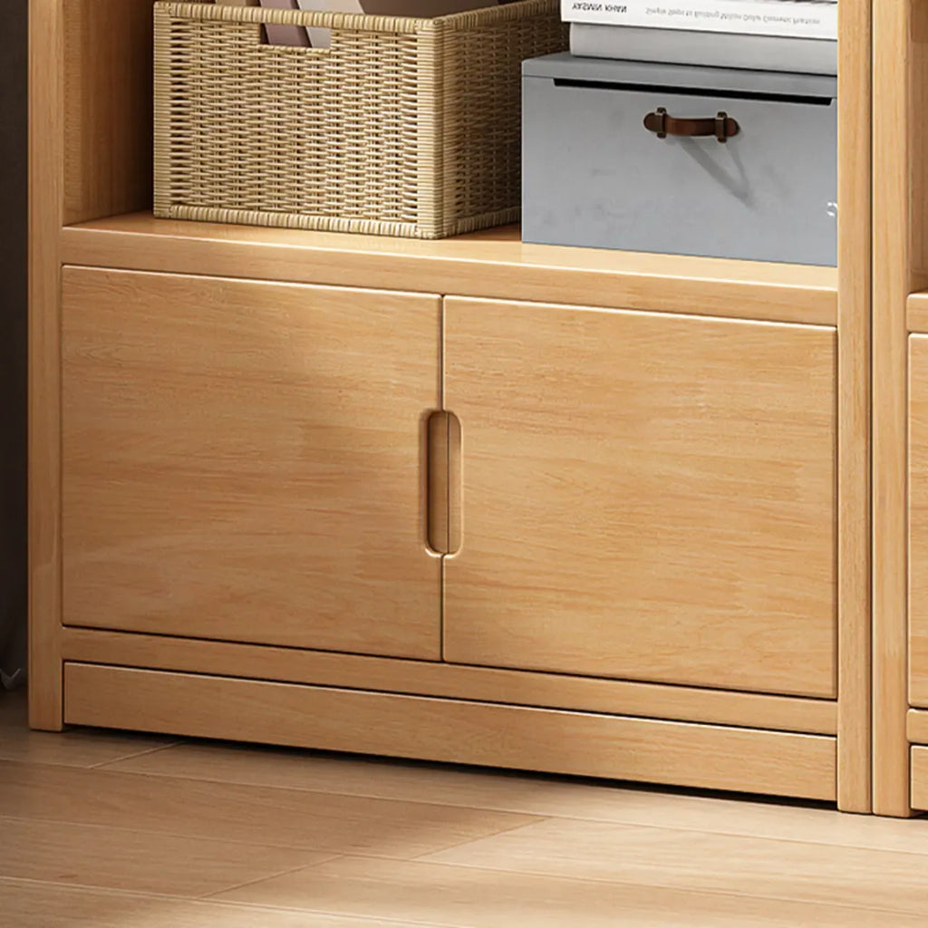 Nut-Brown Rectangle Wood 5-Shelf Storage Bookcase