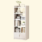 Nut-Brown Rectangle Wood 5-Shelf Storage Bookcase