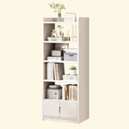 Nut-Brown Rectangle Wood 5-Shelf Storage Bookcase