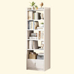 Nut-Brown Rectangle Wood 5-Shelf Storage Bookcase