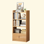 Nut-Brown Rectangle Wood 5-Shelf Storage Bookcase