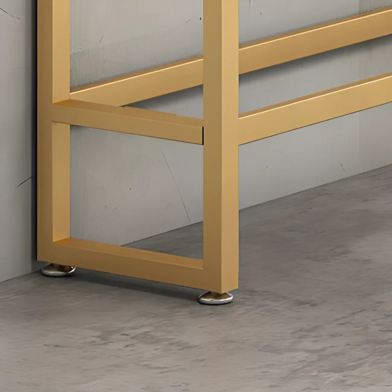 Sleek Faux Marble Bar Table Golden Trestle Base for Dining Room