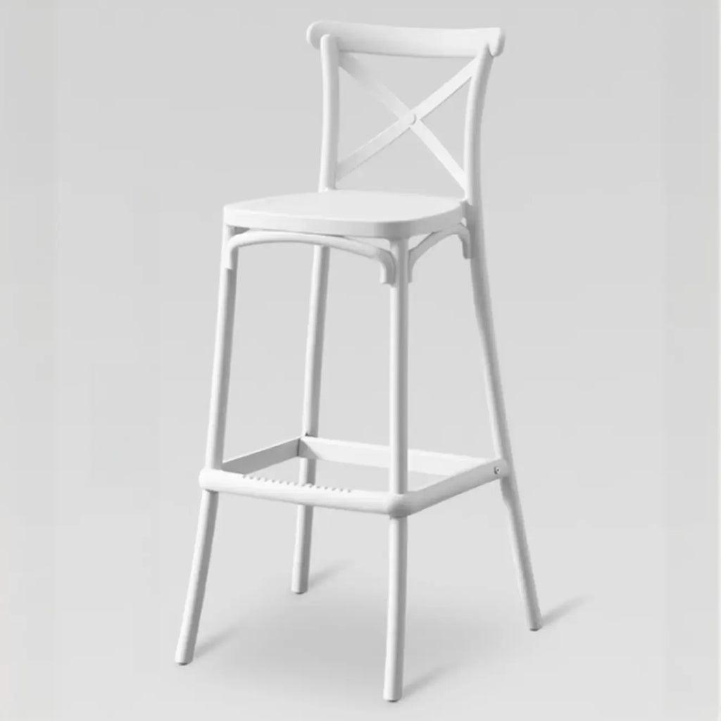 Modern Acrylic Square Counter Height Stools with Back