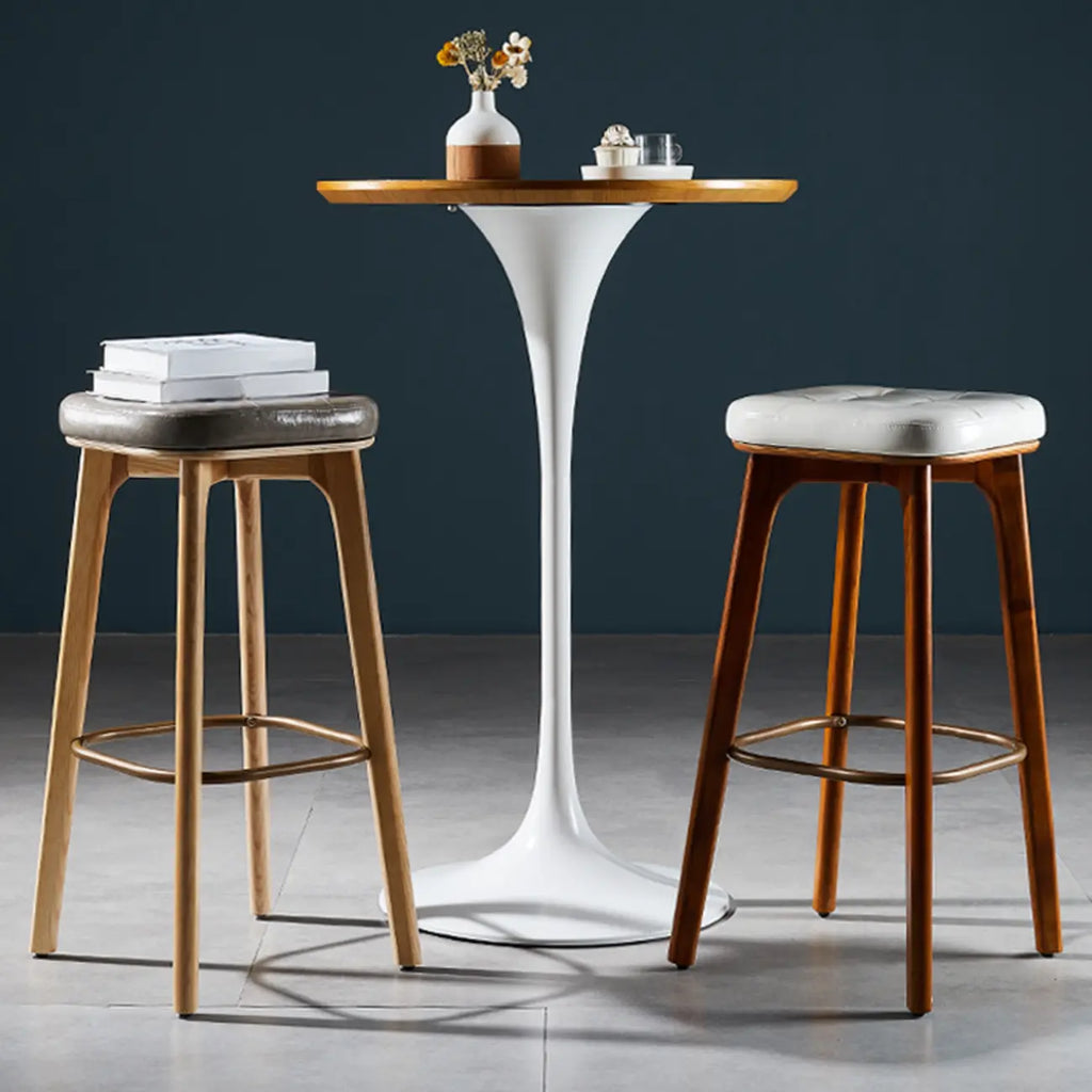 30 Inch Modern Leather Backless Bar Stools