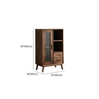 Elegant Wooden Display Cabinet with Drawers and Glass Door