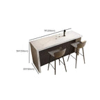 Rectangle White Marble Counter Height Bar Tables