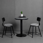 Industrial Grey Circular Stone Bar Height Table for 2 Seats