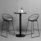 Industrial Grey Circular Stone Bar Height Table for 2 Seats