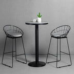 Industrial Grey Circular Stone Bar Height Table for 2 Seats