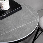 Industrial Grey Circular Stone Bar Height Table for 2 Seats