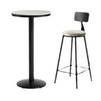 Industrial Grey Circular Stone Bar Height Table for 2 Seats