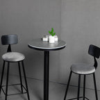 Industrial Grey Circular Stone Bar Height Table for 2 Seats